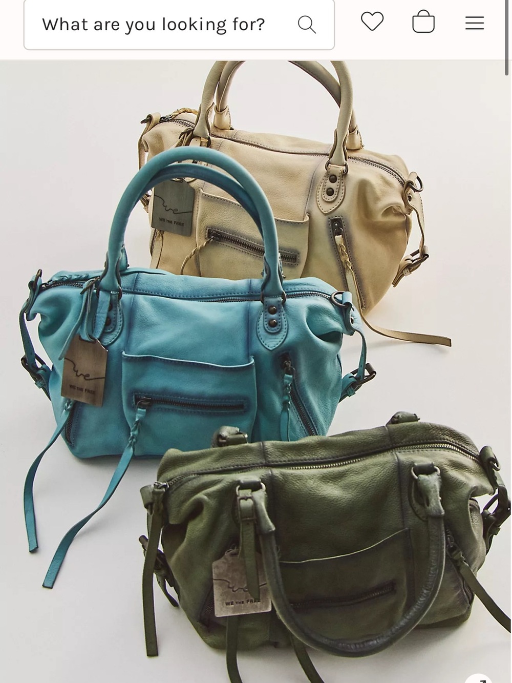 Free people BLUE Leather shoulder  Handbag - BLUE BAG ONLY !!